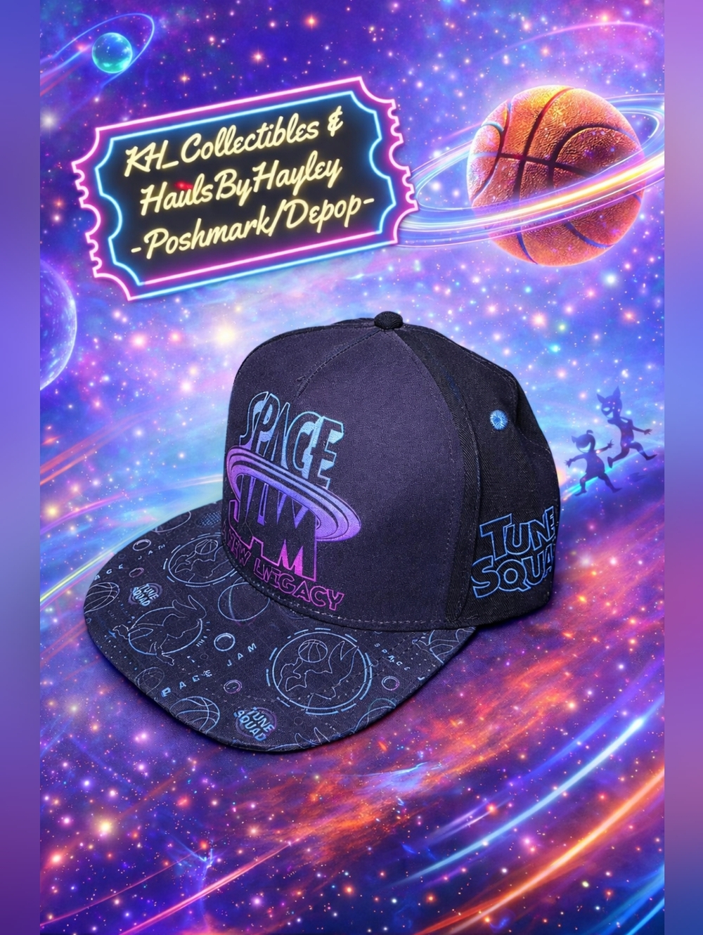 NWT Space Jam 2: A New Legacy Snapback Hat - Tune Squad, Adult/Child UNISEX